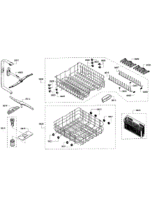 Baskets parts for Bosch Dishwasher SHX53T55UC/01 from AppliancePartsPros.com