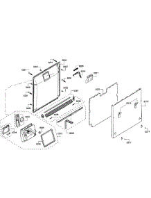 Door Assembly parts for Bosch Dishwasher SHV68T53UC/01 from AppliancePartsPros.com
