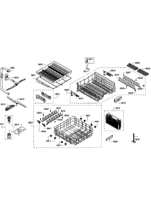Baskets parts for Bosch Dishwasher SHV68T53UC/01 from AppliancePartsPros.com
