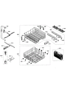 Baskets parts for Bosch Dishwasher SHP53T55UC/01 from AppliancePartsPros.com