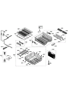 Baskets parts for Bosch Dishwasher SHE68T52UC/01 from AppliancePartsPros.com