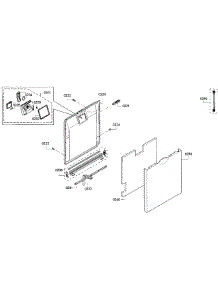 Door Section parts for Bosch Dishwasher SGE53U52UC/98 from AppliancePartsPros.com