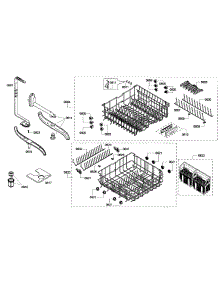 Baskets Assembly parts for Bosch Dishwasher SHX45P01UC/53 from AppliancePartsPros.com