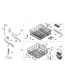 Baskets Assembly parts for Bosch Dishwasher SHE43P05UC/56 from AppliancePartsPros.com