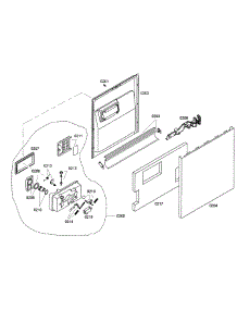 Door Assembly parts for Bosch Dishwasher SHE42L15UC/23 from AppliancePartsPros.com