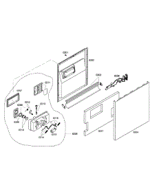 Door Assembly parts for Bosch Dishwasher SHE42L15UC/40 from AppliancePartsPros.com