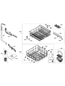 Baskets parts for Bosch Dishwasher S46KMK16UC/05 from AppliancePartsPros.com