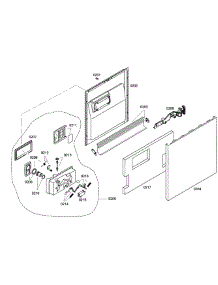 Door Assembly parts for Bosch Dishwasher SHE42L15UC/22 from AppliancePartsPros.com