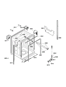 Cabinet parts for Bosch Dishwasher SHE42L15UC/53 from AppliancePartsPros.com