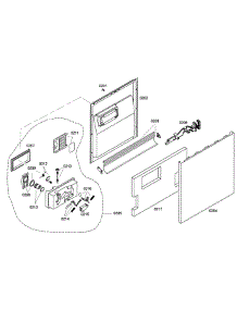 Door Assembly parts for Bosch Dishwasher SHE42L12UC/43 from AppliancePartsPros.com