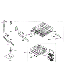 Baskets parts for Bosch Dishwasher SHE42L12UC/23 from AppliancePartsPros.com