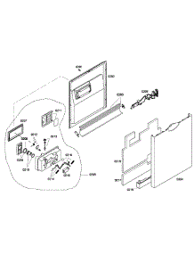 Door Assembly parts for Bosch Dishwasher SHE43F02UC/56 from AppliancePartsPros.com