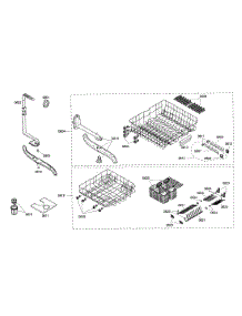 Upper  /  Lower Rack parts for Bosch Dishwasher SHE47C02UC/18 from AppliancePartsPros.com