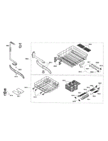 Upper  /  Lower Racks parts for Bosch Dishwasher SHE47C02UC/21 from AppliancePartsPros.com