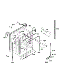 Cabinet parts for Bosch Dishwasher SHE42L12UC/53 from AppliancePartsPros.com