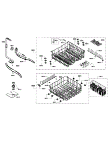 Baskets Assembly parts for Bosch Dishwasher SHX43P12UC/53 from AppliancePartsPros.com