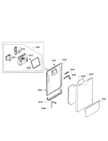 Door Assembly parts for Bosch Dishwasher SPE5ES55UC/23 from AppliancePartsPros.com