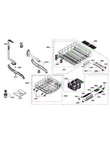Rack Assembly parts for Bosch Dishwasher SHE46C05UC/47 from AppliancePartsPros.com