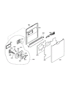 Door Assembly parts for Bosch Dishwasher SHE46C02UC/43 from AppliancePartsPros.com