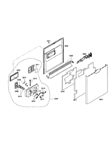 Door Assembly parts for Bosch Dishwasher SHE46C05UC/22 from AppliancePartsPros.com