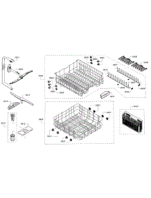 Rack parts for Bosch Dishwasher SHP53T55UC/07 from AppliancePartsPros.com