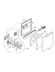 Door Assembly parts for Bosch Dishwasher SHE46C02UC/38 from AppliancePartsPros.com