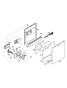 Door Assembly parts for Bosch Dishwasher SHE46C02UC/47 from AppliancePartsPros.com