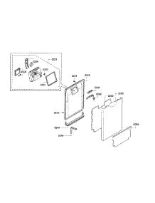Door Assembly parts for Bosch Dishwasher SPE5ES55UC/19 from AppliancePartsPros.com