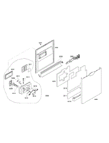 Door Assembly parts for Bosch Dishwasher SHE45C05UC/48 from AppliancePartsPros.com