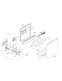 Door Assembly parts for Bosch Dishwasher SHE45C05UC/50 from AppliancePartsPros.com