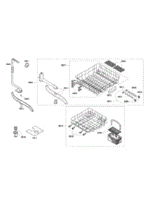 Racks Assembly parts for Bosch Dishwasher SHE45C05UC/50 from AppliancePartsPros.com