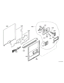 Door Assembly parts for Bosch Dishwasher SHE45C05UC/40 from AppliancePartsPros.com