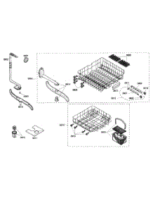 Racks Assembly parts for Bosch Dishwasher SHE45C05UC/40 from AppliancePartsPros.com