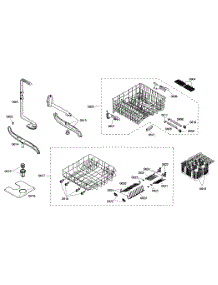 Racks Assembly parts for Bosch Dishwasher SHE45M02UC/50 from AppliancePartsPros.com