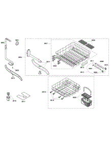 Racks Assembly parts for Bosch Dishwasher SHE45C02UC/56 from AppliancePartsPros.com