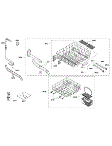 Racks Assembly parts for Bosch Dishwasher SHE45C02UC/50 from AppliancePartsPros.com