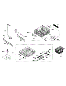 Racks Assembly parts for Bosch Dishwasher SHE45M02UC/53 from AppliancePartsPros.com