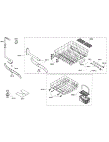 Baskets parts for Bosch Dishwasher SHE45C02UC/40 from AppliancePartsPros.com