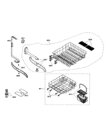 Baskets parts for Bosch Dishwasher SHE44C07UC/17 from AppliancePartsPros.com