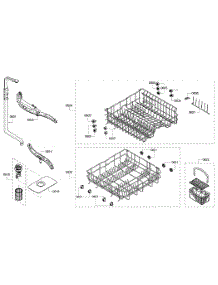 Baskets parts for Bosch Dishwasher SHE4AM16UC/05 from AppliancePartsPros.com