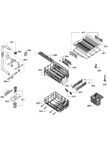 Baskets Assembly parts for Bosch Dishwasher SPE68U55UC/23 from AppliancePartsPros.com