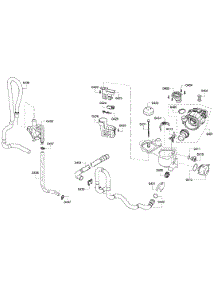 Pump parts for Bosch Dishwasher SHE4AM16UC/02 from AppliancePartsPros.com