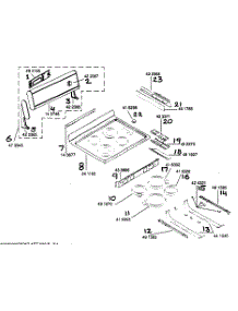 Maintop Assembly parts for Bosch Range HES255U from AppliancePartsPros.com