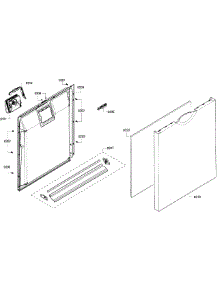 Door Assembly parts for Bosch Dishwasher SHE6AF02UC/06 from AppliancePartsPros.com