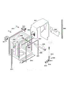 Cabinet parts for Bosch Dishwasher SHV43P13UC/53 from AppliancePartsPros.com