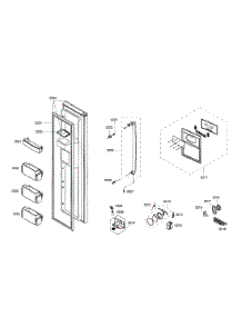 Freezer Door parts for Bosch Refrigerator B20CS80SNW/01 from AppliancePartsPros.com