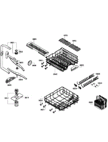 Baskets parts for Bosch Dishwasher SGE63E06UC/25 from AppliancePartsPros.com