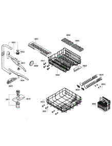 Baskets parts for Bosch Dishwasher SGE63E05UC/29 from AppliancePartsPros.com
