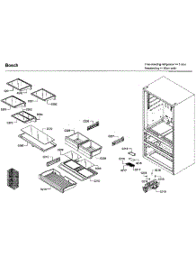 Drawer  /  Shelf Asy parts for Bosch Refrigerator B21CL81SNS/01 from AppliancePartsPros.com