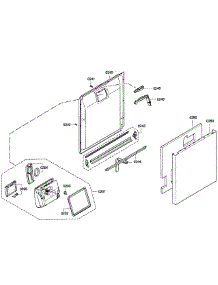 Door Assembly parts for Bosch Dishwasher SGE63E06UC/44 from AppliancePartsPros.com